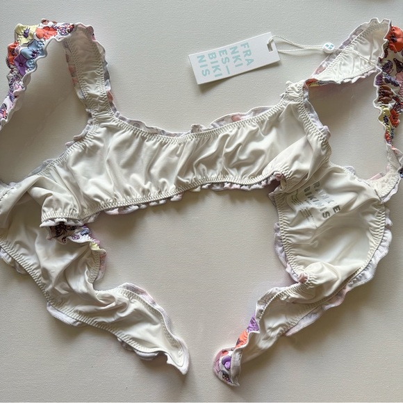 *SOLD* Frankies Bikinis Colby Tie Front Ruffle Top Jagger Bikini Bottom Marp - Picture 6 of 12